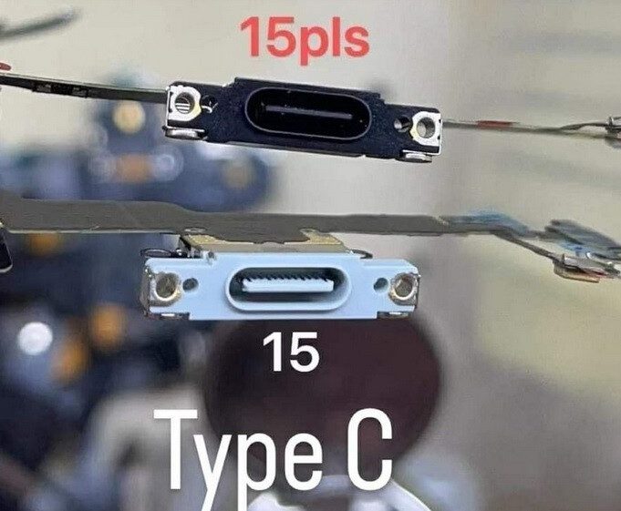 La imagen supuestamente muestra puertos USB-C para iPhone 15 Plus y iPhone 15: después de oponerse originalmente a la norma de la UE, Apple ahora dará un giro positivo al interruptor USB-C