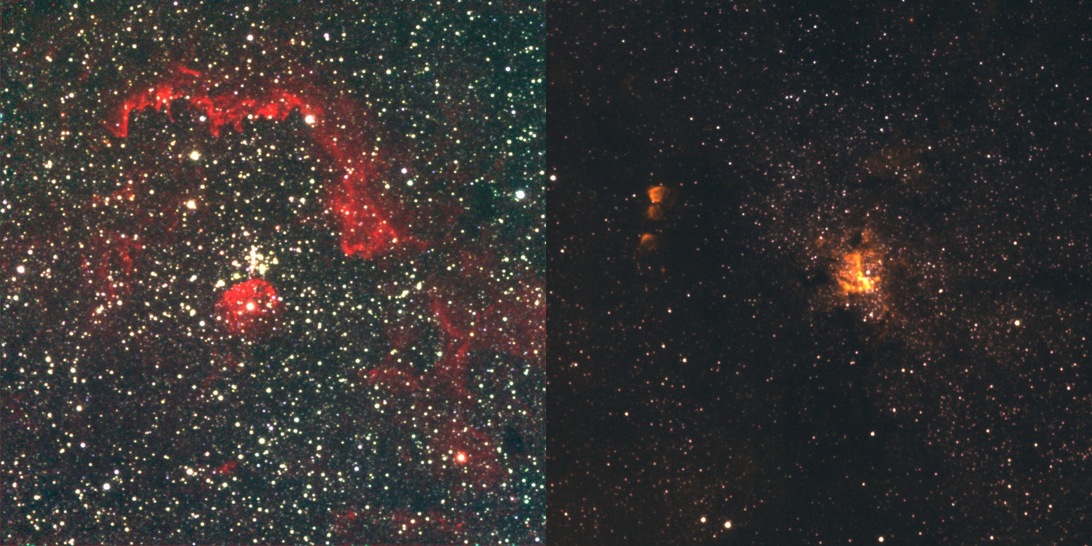 Dos imágenes de densos cúmulos de estrellas en el espacio exterior
