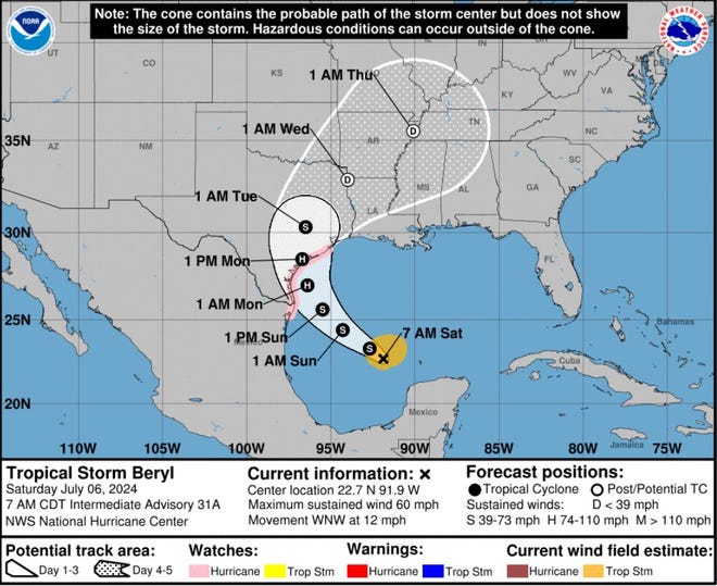 Es probable que la tormenta toque tierra en Texas como huracán