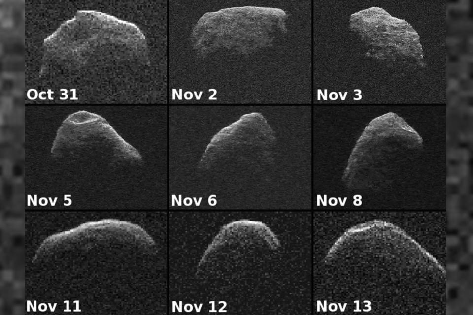 Imágenes de radar del asteroide Apophis, tomadas en 2012.