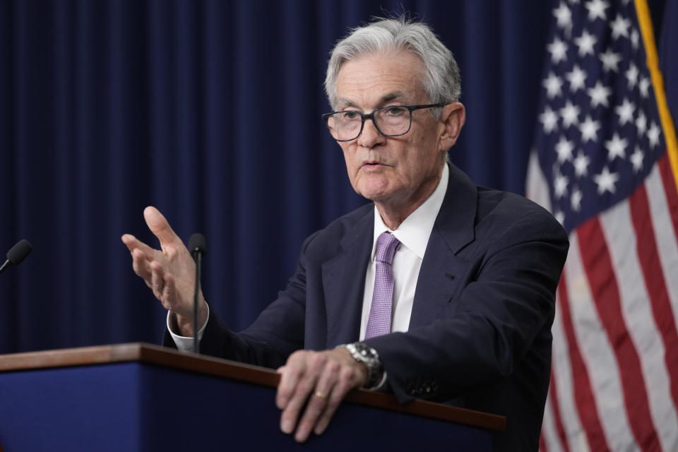 El presidente de la Reserva Federal, Jerome Powell, habla durante una conferencia de prensa en el Banco de la Reserva Federal en Washington, el miércoles 18 de septiembre de 2024. (Foto AP/Ben Curtis)