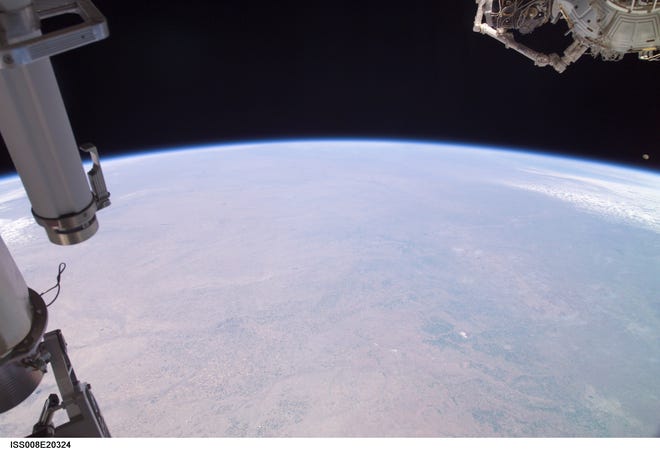 Partes de Oklahoma y Kansas vistas desde la Estación Espacial Internacional.